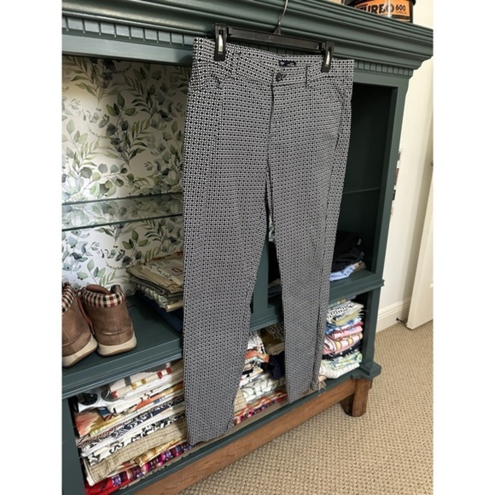 Gap Slim City Coupe Ankle Pants Black & White Stretch Flat Front Pockets SZ 8 - Picture 3 of 10